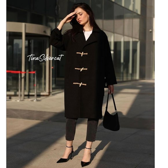 BLOGGER'S FAVE! Zara Wool Coat Black NWT - Limited Editionion - Picture 3 of 15